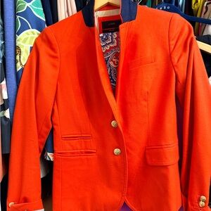J. Crew Orange Blazer with Gold Accents
